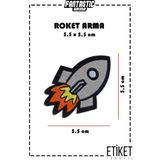FANTASTIC ARMA Ütü Ile Yapışan Dokuma Arma Patch Yama Roket ? Modeli