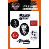 Fantastıc Arma Ütü Ile Yapışan Dokuma Arma Seti Patch Atatürk, Türk Bayrağı, Ne Mutlu Türküm Diyene Modeli