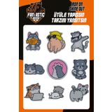 Fantastıc Arma Ütü Ile Yapışan Dokuma Arma Seti Patch Kedi, Kedicik, Pati Modeli