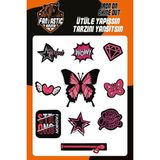Fantastıc Arma Ütü Ile Yapışan Dokuma Arma Seti Patch Pembe Kelebek Modeli