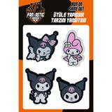 FANTASTIC ARMA Ütü Ile Yapışan Dokuma Arma Seti Patch Yama Kuromi, Melody, Melodi - Kuromi & My Melody Modeli