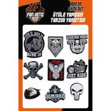 Fantastıc Arma Ütü Ile Yapışan Dokuma Arma Seti Patch Yama Motorcu Set, Kurukafa Modeli