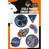 Fantastıc Arma Ütü Ile Yapışan Dokuma Arma Seti Patch Yama Uzay, Nasa, Roket, Space Modeli