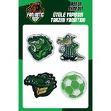 FANTASTIC ARMA Ütü Ile Yapışan Dokuma Arma Yama - Bursaspor Temalı Arma Seti -4’lü Patch (Timsah & Futbol Temalı)