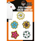 Fantastıc Arma Ütü İle Yapışan Dokuma Peluş Arma Seti Patch Yama Renli Çiçek Modeli
