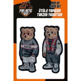 FANTASTIC ARMA Ütü Ile Yapışan Tarz Ayı Adam Figürlü Dokuma Arma Patch Yama Teddy Bear Gözlüklü Ayıcık Baron