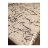 Fantastıc Astarlı Silinebilir Pvc Muşamba Masa Örtüsü Gri Füme Mermer Desen 4-6-8-12 Kişilik