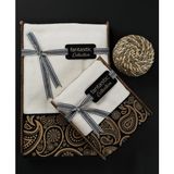 Fantastic Collection Bordürlü Işlemeli Şal Desenli Özel Kadife Hediyelik Havlu Seti, Banyonuzda zarafetin ve lüksün yeni tanımı: Fantastik Collection Özel Kadife Bordürlü Havlu - 50 x 90 cm - 30 x 50 cm