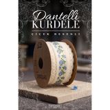 FANTASTIC Dantelli Çiçek Desenli Kurdele - 40mm Genişlik - 10 Metre Uzunluk