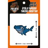Fantastic Dokuma Arma Patch, Köpekbalığı Tasarımlı Ütü Ile Yapışan Renkli 5x3 cm
