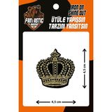Fantastic Dokuma Arma Taç Desenli Ütüyle Yapışan Polyester Patch 4.5 cm Siyah ve Altın Renk