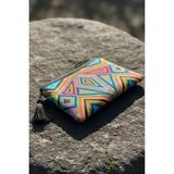 FANTASTIC El Yapımı Renkli Otantik Tribal Desenli Mini Çanta Bozuk Para Anahtar Kartlık Cüzdan (14.5x10 cm)