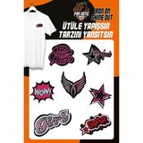 Fantastic ETİKET TEKSTİL Ütü ile Yapışan Dokuma Arma Seti Polyester Desenli Siyah Renkli Yama