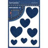 Fantastic Koyu Mavi Kalp Kot Arma Patch Ütü ile Yapışan Denim Yaması, %100 Pamuk, 100 gr