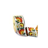 FANTASTIC KURDELE ÇİÇEK DESENLİ ÇOK RENKLİ DOKUMA BORDÜR KURDELE (50mm GENİŞLİK - 10mt UZUNLUK)