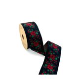 FANTASTIC KURDELE ÇİÇEK DESENLİ DOKUMA BORDÜR KURDELE (5cm GENİŞLİK - 10mt UZUNLUK)
