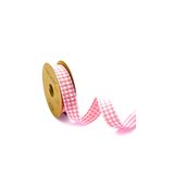 FANTASTIC KURDELE Pembe Beyaz Ekose Desenli Kurdele 2 Cm X 10 M – Hediye Paketleme, Süsleme Ve El Sanatları Için