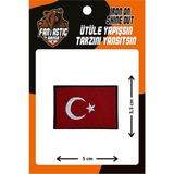 Fantastic Ütü ile Yapışan Dikdörtgen Türk Bayrağı Dokuma Arma Kırmızı 5x3.5 cm Kalite - 1