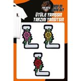 Fantastic Ütü ile Yapışan Dokuma Arma Seti Patch Yama Çiçekli Harfler Modeli L Harfi (3 Adet)