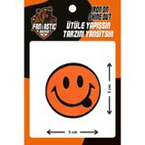 Fantastic Ütü Ile Yapışan Fosforlu Turuncu Emoji Dokuma Arma Patch %100 Polyester