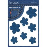 fantastic Ütü ile Yapışan Kot Arma Patch Çiçek Desenli Denim Yaması Indigo Mavi 100% Pamuk