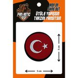 Fantastic Ütü İle Yapışan Türk Bayrağı Dokuma Arma Patch, 5 cm Boyutunda Polyester Malzeme