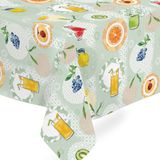 Fantastik Elyaf Astarlı Pvc Masa Örtüsü 100 x 140 cm Silinebilir Sıvı Geçirmez Leke Tutmaz Meyve Plaj Parti - Renkli