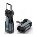 Fantastik Store 0960 USB Type-C Otg Çevirici Adaptör 540° Döner PD240W 5A Şarj Veri Dönüştürücü 360 Derece Dönebilen Gövde ve 180 Derece Bükülebilen Başlık ile Kablo Kırılmalarına Son - Option-1