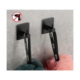 Fantastik Store 2 Adet Paslanmaz Çelik Mat Siyah Banyo Askısı/bornoz Askısı/havlu Askısı/havluluk/paslanmaz Hooks - Option-1 - Ahşap