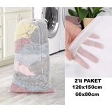 Fantastik Store Aksu Çamaşır Yıkama Filesi 2'li Fırsat Paketi 60X80CM ve 120X150CM Beyaz - 0,25 gr