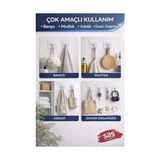 Fantastik Store Askı Askılık 5 Adet Güçlü Şeffaf Duvar Askısı Askılığı Yapışkan Vantuz Kanca Mutfak Banyo Aksesuar - Option-1 - Ahşap