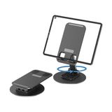 Fantastik Store Ayarlanabilir Katlanabilir Masaüstü Telefon Standı, 360° Döner, Evrensel Uyumlu 4-8 Inç Telefon ve 13 Inch Kadar Tablet Tutucu, Alüminyum Metal Tabanlı, Kaymaz ve Taşınabilir 33 cm Uzunluk - Option-1 - 00-Siyah - Beyaz