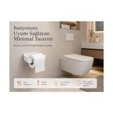 Fantastik Store Beyaz Lamalı Tuvalet Kağıtlığı, Wc Kağıt Askılığı, Hem Yapışkanlı Hem Vidalı Montajlı, Açık Uç Tasarımlı Banyo Tuvalet Kağıdı Tutucu - Option-1