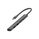 Fantastik Store CR16 5in1 Otg Type-C'den 3AD Type-C, 2AD USB A Çoklayıcı Type-C Kulaklık Uyumlu USB C Adaptör Alüminyum Kasa - Option-1