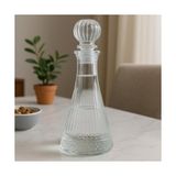 Fantastik Store Desenli Cam Sürahi – Kapaklı Şeffaf Karaf, Su, Şarap, Likör ve Meşrubat Sunum Şişesi, Zarif Masa Dekoru - Option-1 - 51R-Turuncu