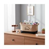 Fantastik Store Dikdörtgen Jüt Düzenleyici Sepet (24X17X14 Cm) – Krem Renk Katlanabilir Kumaş Kulplu Organizer | Ev, Mutfak, Banyo, Çocuk Odası ve Ofis Için Çok Amaçlı Saklama Kutusu 2 Model (Krem-Siyah) - Kestane Akaju - Option-1