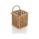 Fantastik Store Doğal Rattan Görünümlü Kulplu Hasır Sepet - Çok Amaçlı Düzenleyici ve Depolama Kutusu - Banyo, Salon ve Çocuk Odası Için Dekoratif Organizer - Kestane Akaju - Option-1