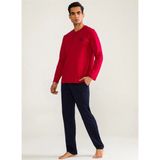 Fantastik Store D's Damat 01005 Uzun Kol Pijama Takımı - Bordo