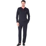 Fantastik Store D's Damat 221001 Uzun Kol Pijama Takımı - Lacivert - XL