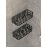 Fantastik Store Evo 2li Yapışkanlı Duvar Organizer Siyah Banyo Duş Rafı Seti Delme Gerektirmez Banyo Düzenleyici - Option-1 - Acı Kahverengi