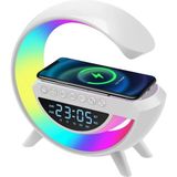 Fantastik Store Kablosuz Şarjlı LED Işıklı Masa Saati Bluetooth Hoparlör Alarm Fonksiyonlu - Lisinya