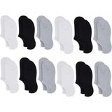 Fantastik Store Kadın Bambu 12’li Dikişsiz Babet Çorap Siyah Beyaz Gri Görünmez Sneaker Çorap Nefes Alan Yumuşak - 36 - 40 - Çok Renkli