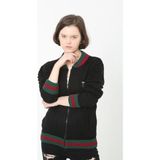 Fantastik Store Kadın Tam Fermuarlı Triko Hırka - Siyah - XL
