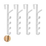 Fantastik Store Kapı Üstü Askıları, 4'lü Paket Dayanıklı Depolama Duvar Kancaları, 5 Katmanlı Çivisiz Askı, Kapı Üstü Havlu Askısı, Çelenk, Bornoz, Havlu, Çanta, Ceket ve Şapka Asmak Için - Option-1 - Ahşap