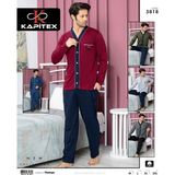 Fantastik Store Kapitex 5818 Erkek Uzun Kol Patlı Pijama Takımı - Bordo