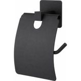Fantastik Store Kare Kapaklı Tuvalet Kağıtlığı Siyah, Yapışkanlı ve Vidalı Montajlı Metal Wc Kağıtlık, Modern Banyo Tuvalet Kağıdı Askısı - Option-1