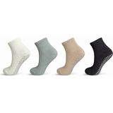 Fantastik Store Kaymaz Tabanlı Yoga Pilates 4’lü Çorap, Silikon Tabanlı Esnek Bilekli Nefes Alan Ev ve Spor Çorabı - 36 - 40 - Çok Renkli