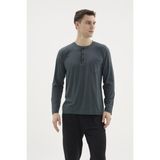 Fantastik Store Kocabey BU-26360 Erkek Midi Yaka Battal Pijama Takımı - Füme - 6XL