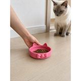 Fantastik Store Papyon Model Beton Kedi Köpek Mama ve Su Kabı 16 cm Çap - Pembe
