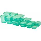 Fantastik Store Pruta Saklama Kabı Set, Gıda Maddeleri Için, Şeffaf, Mikrodalga Fırına Uygun, Yeşil, 17 Kutu - 1/100 Toz Ceviz